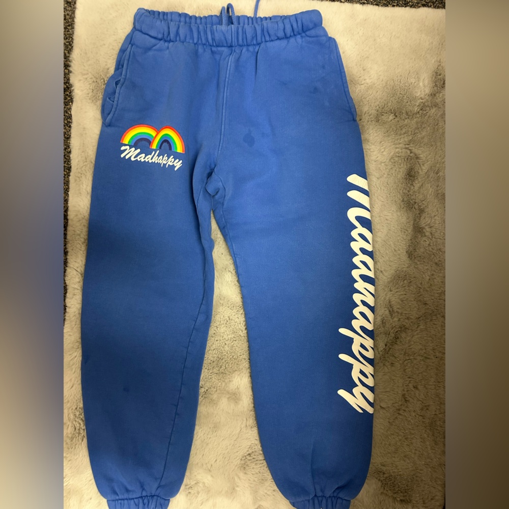 MADHAPPY BLUE SWEATPANTS W RAINBOW - Picture 2 of 6